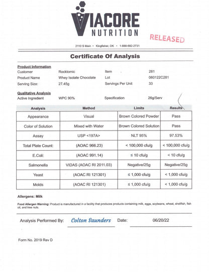 2lb 100% Whey Isolate (Chocolate)