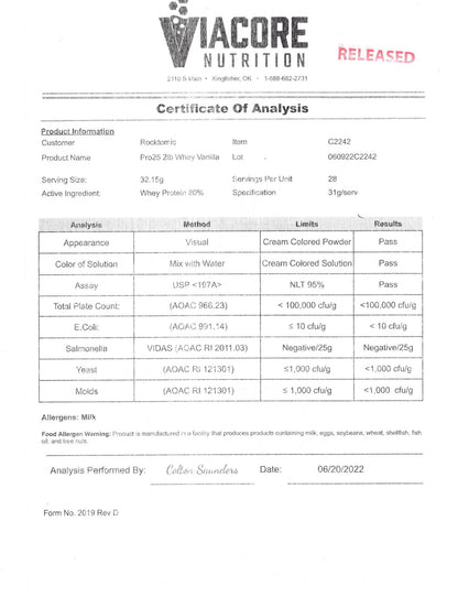 Pure Protein Whey 2LB (Vanilla)